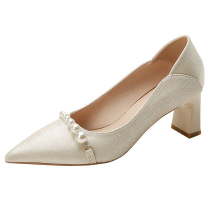 Elegant Pearl Pointed Heels by Sophie Laurie