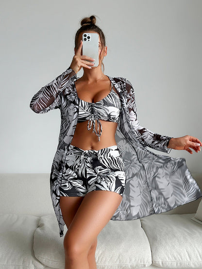 Vibrant Print Sophie Laurie Three-Piece Bikini Set