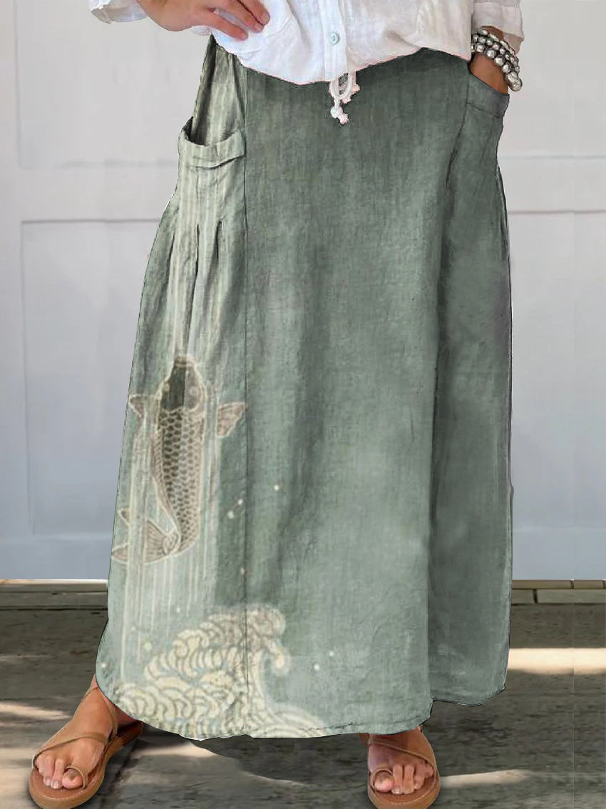Retro Floral Sophie Laurie Everyday Pocket Skirt