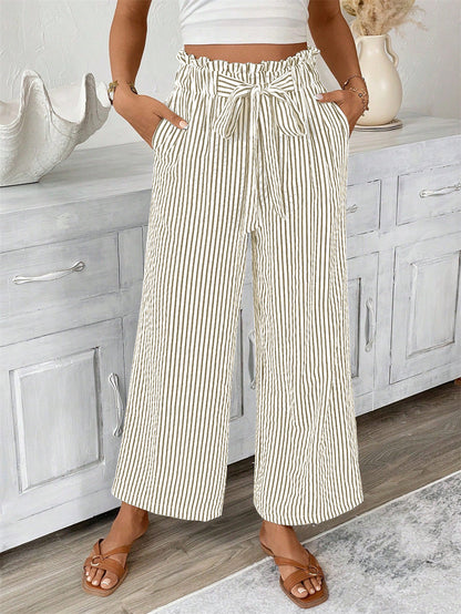 Striped Straight-Leg Pants by Sophie Laurie