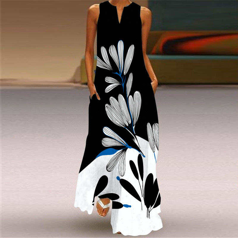 Vibrant Printed Maxi Dress Sophie Laurie Sleeveless