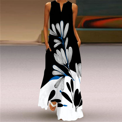 Vibrant Printed Maxi Dress Sophie Laurie Sleeveless