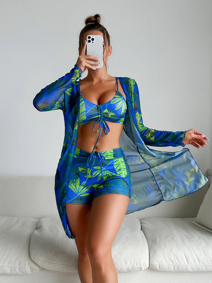 Vibrant Print Sophie Laurie Three-Piece Bikini Set