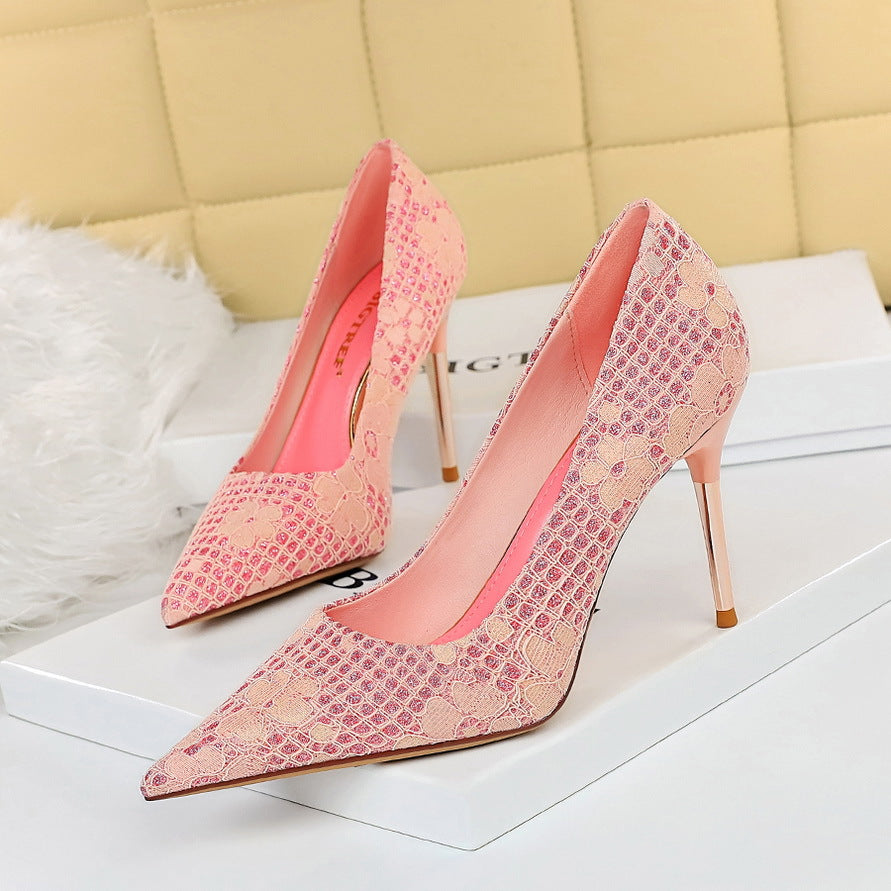 Elegant Sequin Stiletto Heels by Sophie Laurie