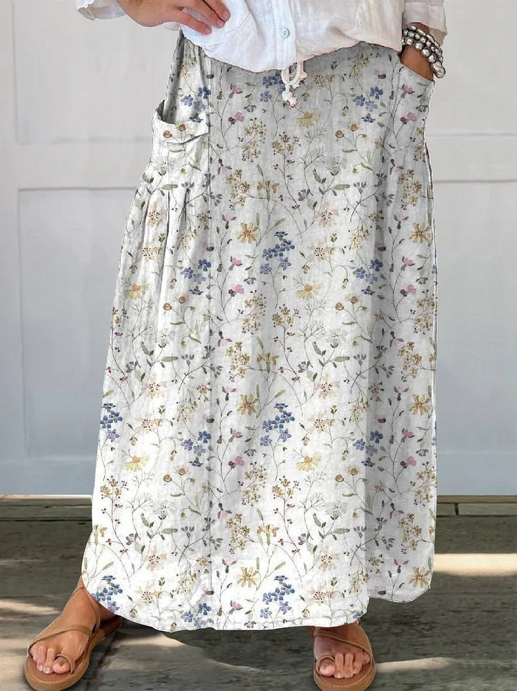 Retro Floral Sophie Laurie Everyday Pocket Skirt