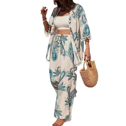 Chic Printed Sophie Laurie Cardigan Pants Set