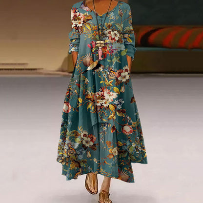 Artistic Floral Swing Dress by Sophie Laurie