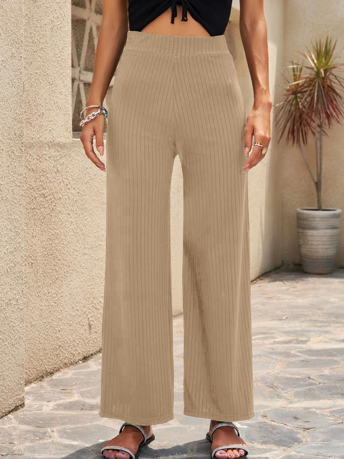 Stretch Wide-Leg Pants by Sophie Laurie