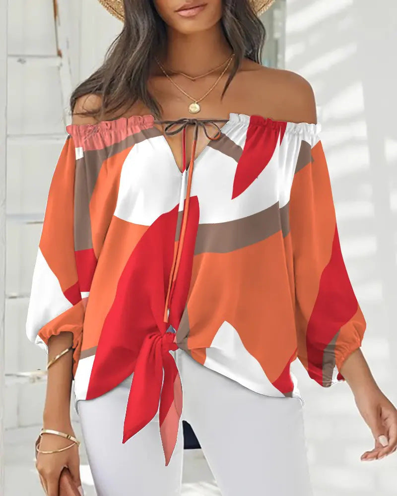 Chic Off Shoulder Printed Top Sophie Laurie