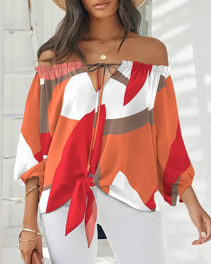 Chic Off Shoulder Printed Top Sophie Laurie