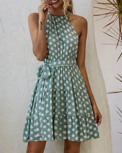 Chic Polka Dot Halter Dress by Sophie Laurie
