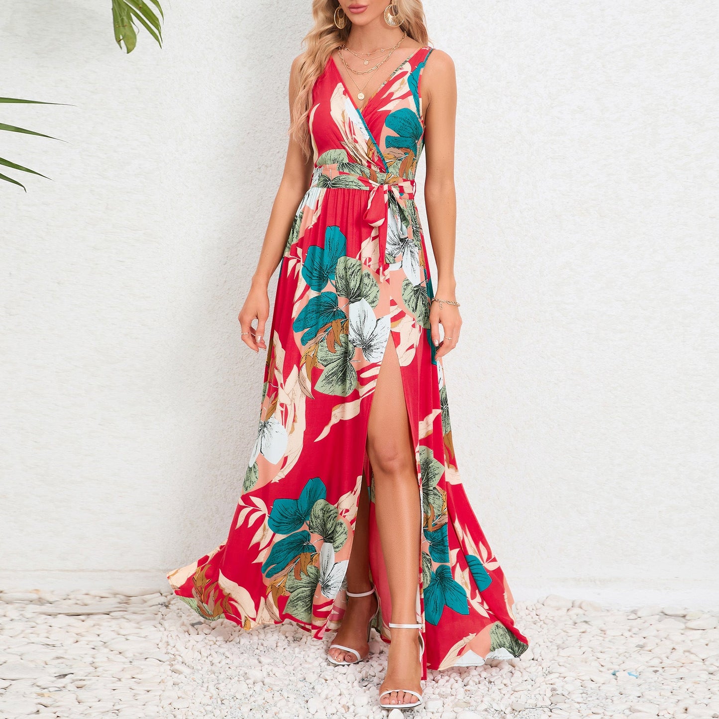 Floral V-Neck Maxi Dress by Sophie Laurie