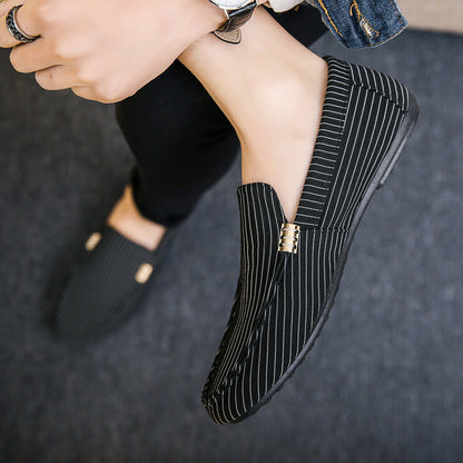 Striped Canvas Loafers Sophie Laurie Men's Shoes