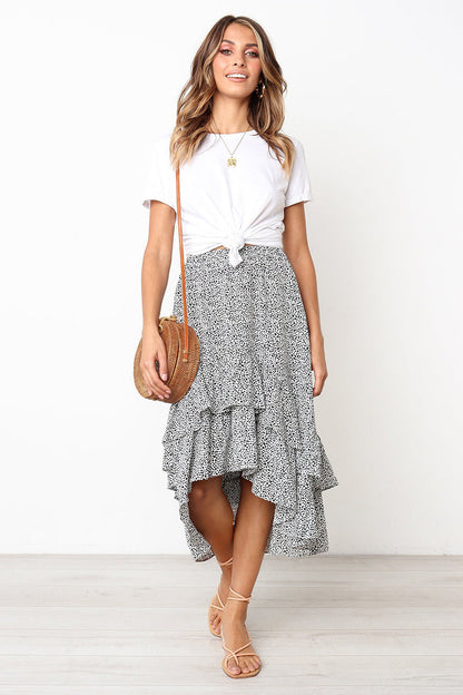 Floral Ruffle Midi Skirt by Sophie Laurie