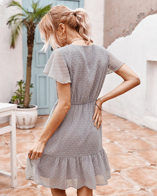 Chic Ruffle Grey Dress by Sophie Laurie