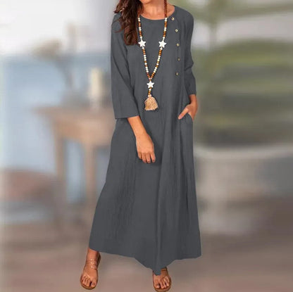 Vintage Linen Long Sleeve Dress by Sophie Laurie