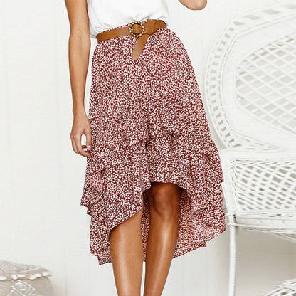 Floral Ruffle Midi Skirt by Sophie Laurie