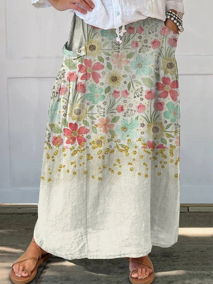 Retro Floral Sophie Laurie Everyday Pocket Skirt