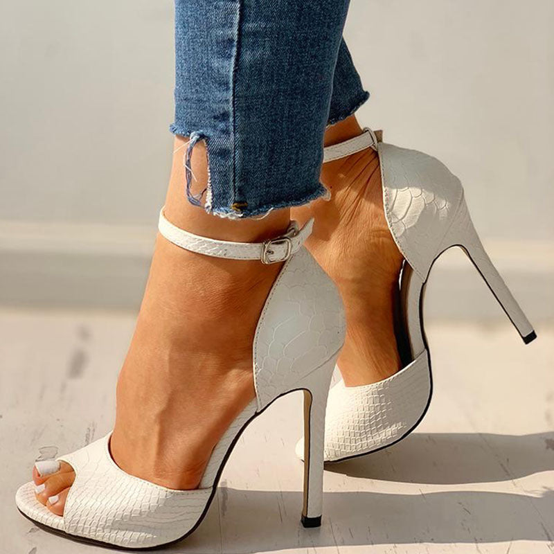 Chic Peep Toe Heels by Sophie Laurie