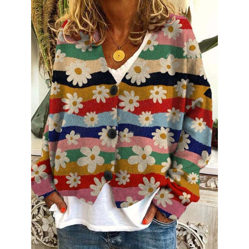 Vibrant Abstract Sophie Laurie Casual Cardigan