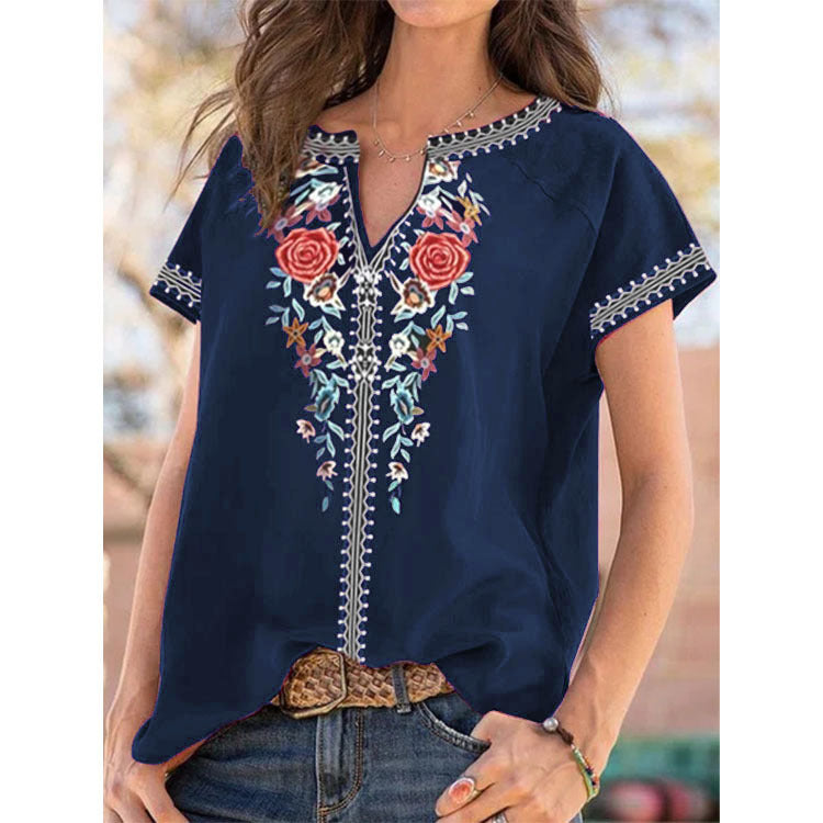 Ethnic Print Short Sleeve Top Sophie Laurie