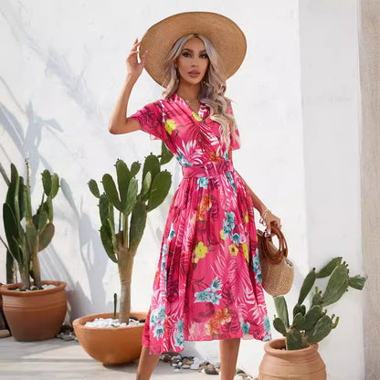 Vibrant Floral Sophie Laurie Summer Midi Dress