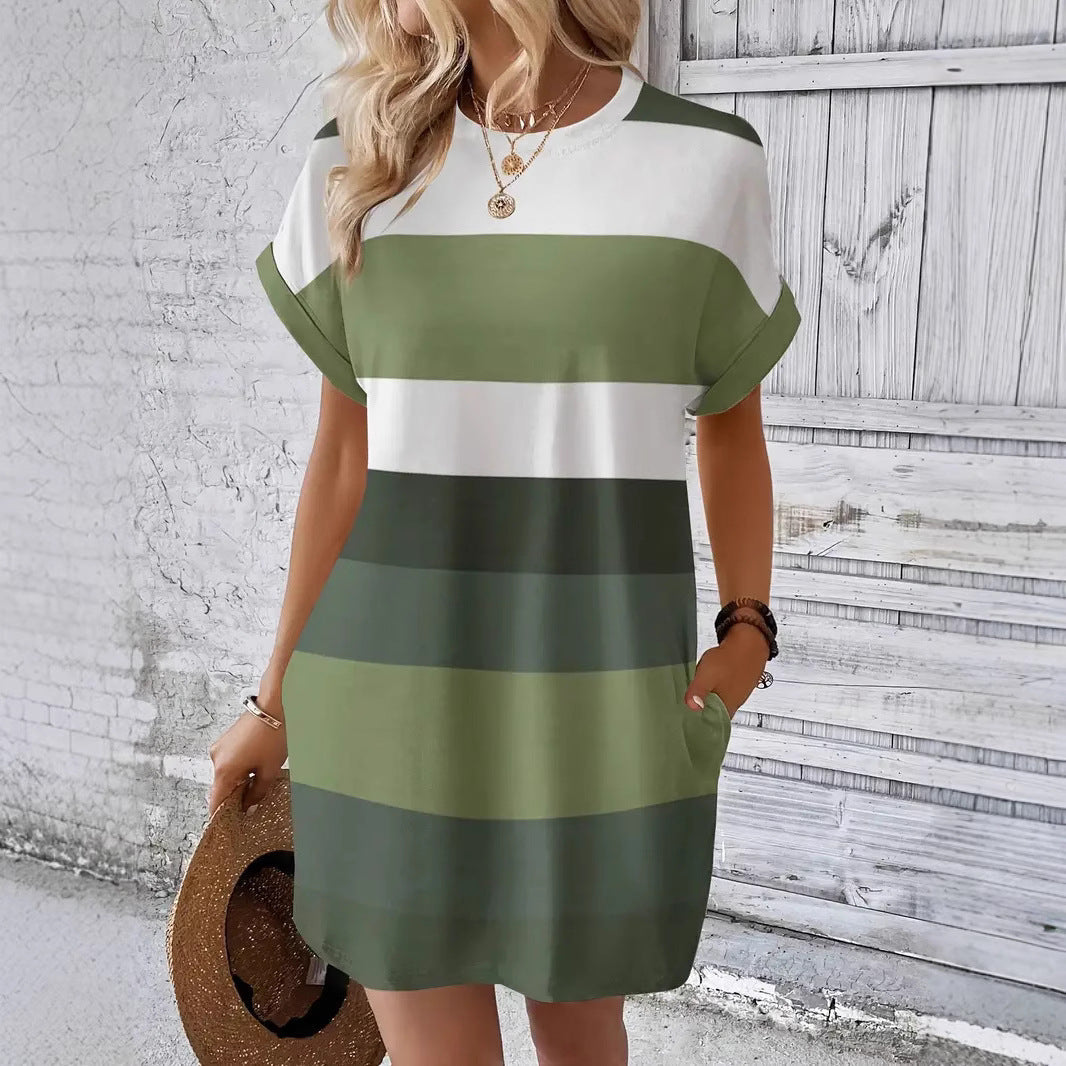 Striped Milk Silk Dress by Sophie Laurie