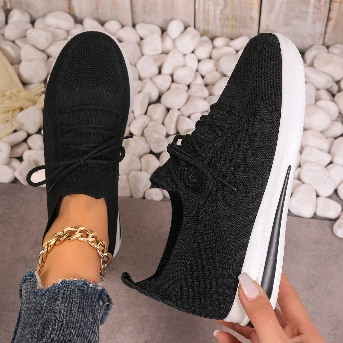 Lightweight Sophie Laurie Fly-Knit Everyday Sneakers