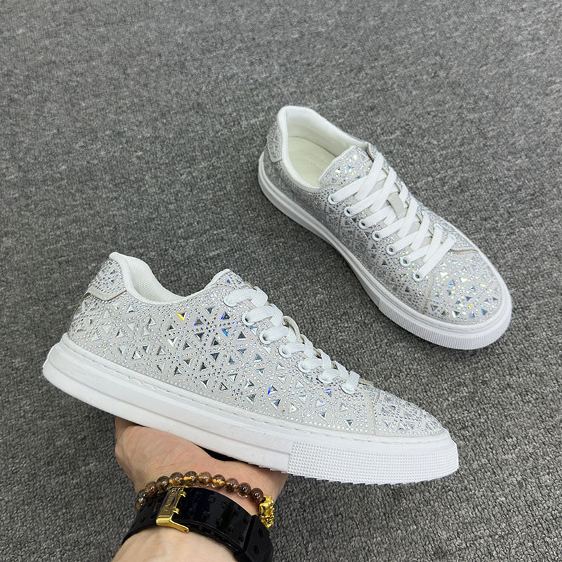 Rhinestone Suede Sneakers by Sophie Laurie