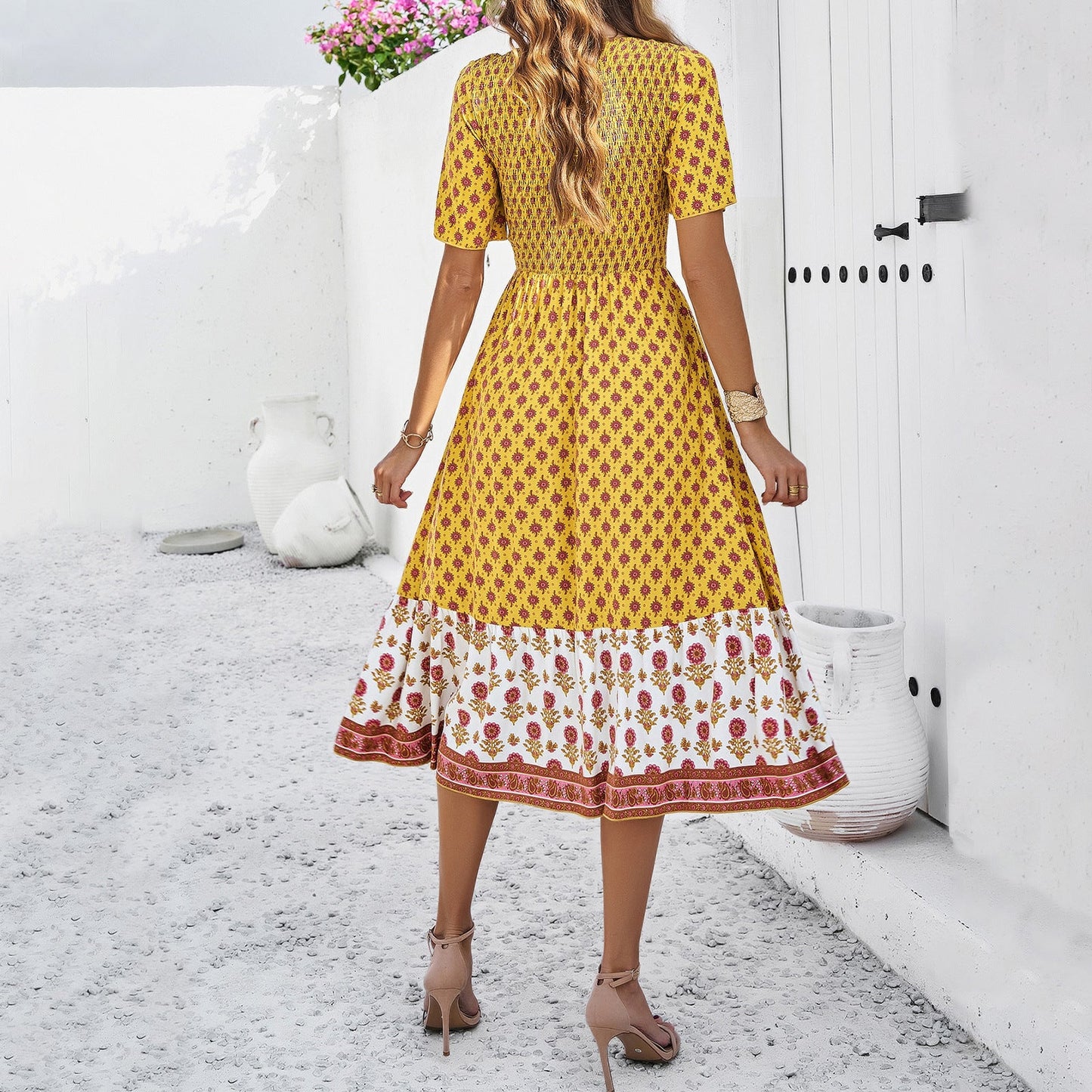Boho Printed Sophie Laurie Summer Midi Dress