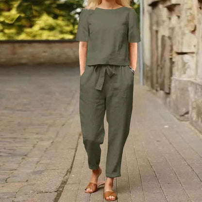 Vintage Linen Set by Sophie Laurie - Summer Capri Outfit