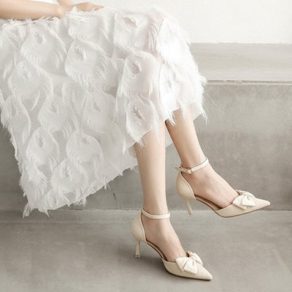 Elegant Bow Stiletto Heels by Sophie Laurie
