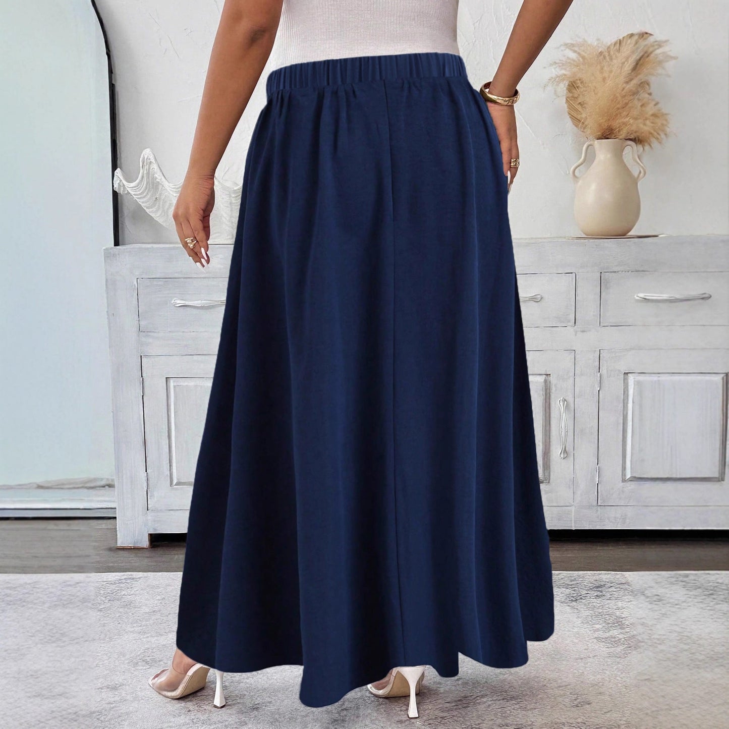 Elegant Navy Flare Skirt by Sophie Laurie