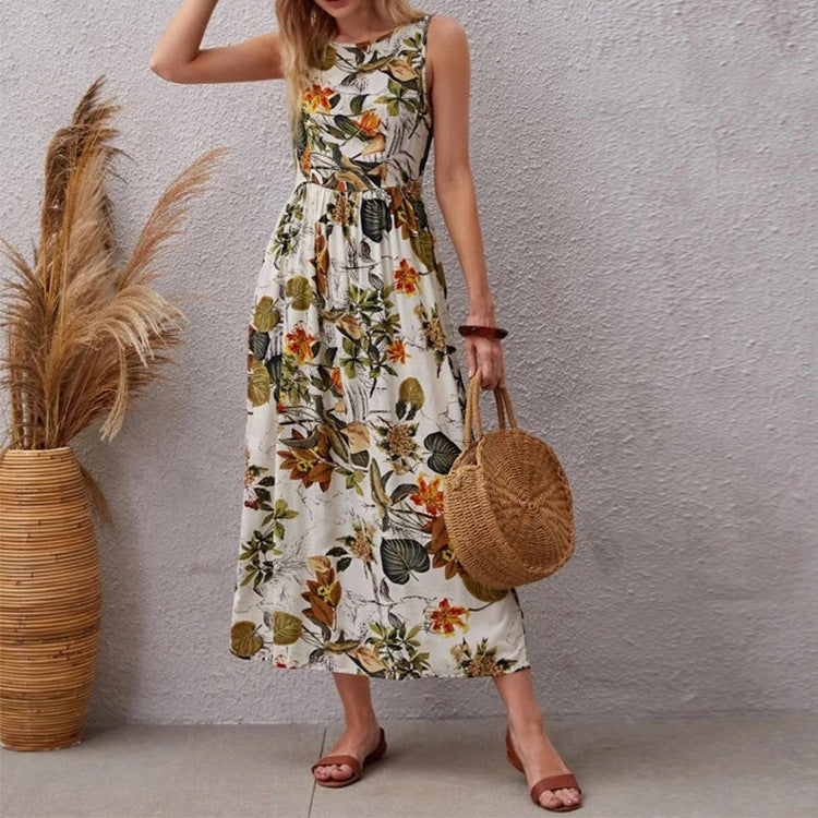Floral A-Line Cotton Dress by Sophie Laurie