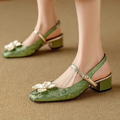 Vintage Floral Sophie Laurie Square Toe Heels