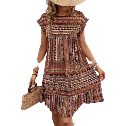 Boho Patchwork Sophie Laurie Summer Midi Dress