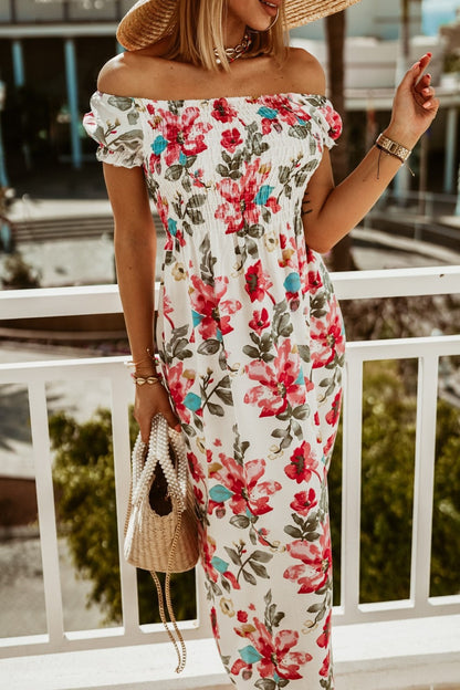Boho Off Shoulder Sophie Laurie Summer Print Dress