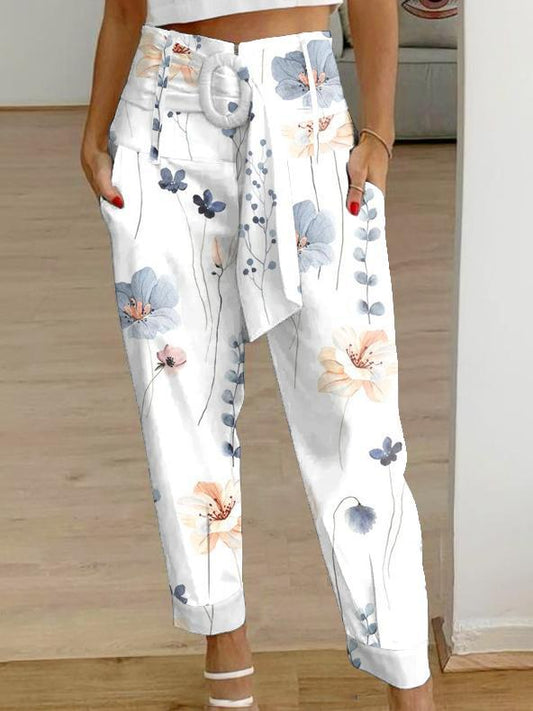 Floral Linen Cropped Pants Sophie Laurie Women’s