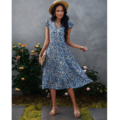 Chic Floral Midi Dress by Sophie Laurie