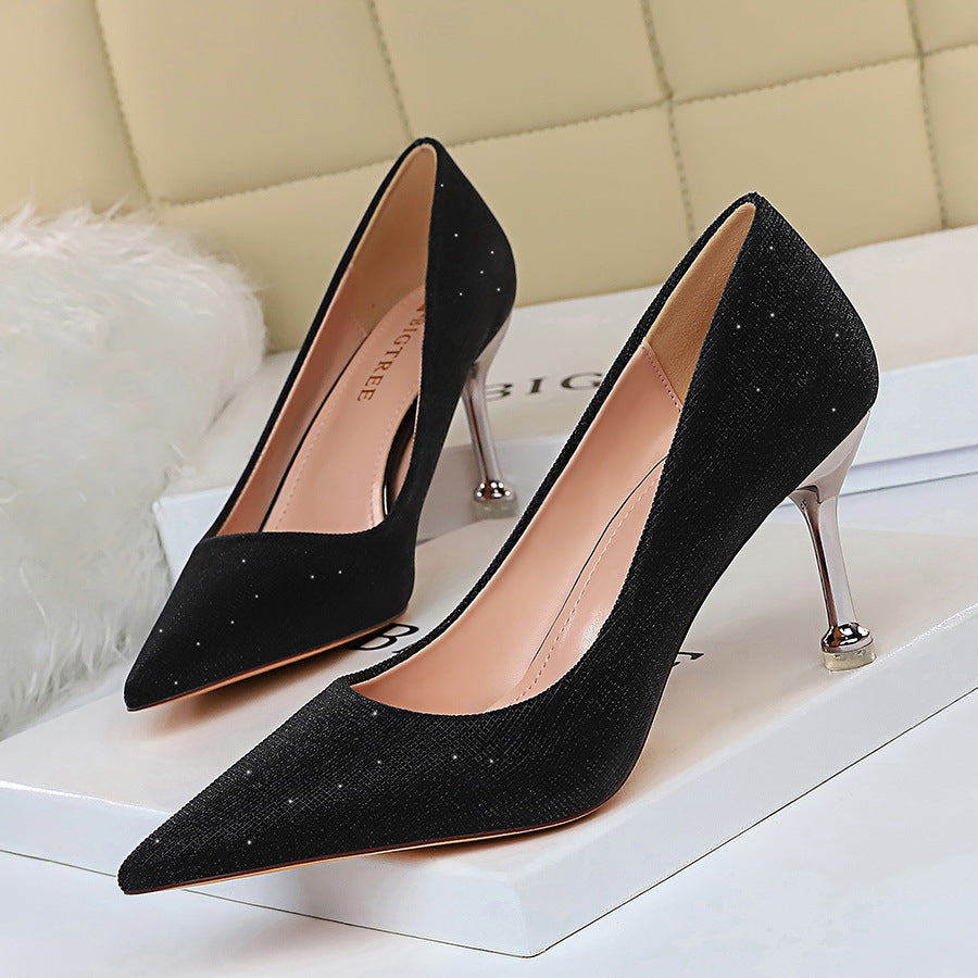 Sparkling Pointed Toe Heels by Sophie Laurie