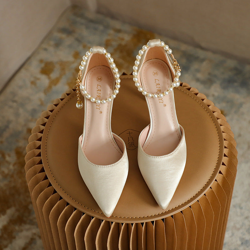 Elegant Sophie Laurie Satin Tassel Stiletto Heels