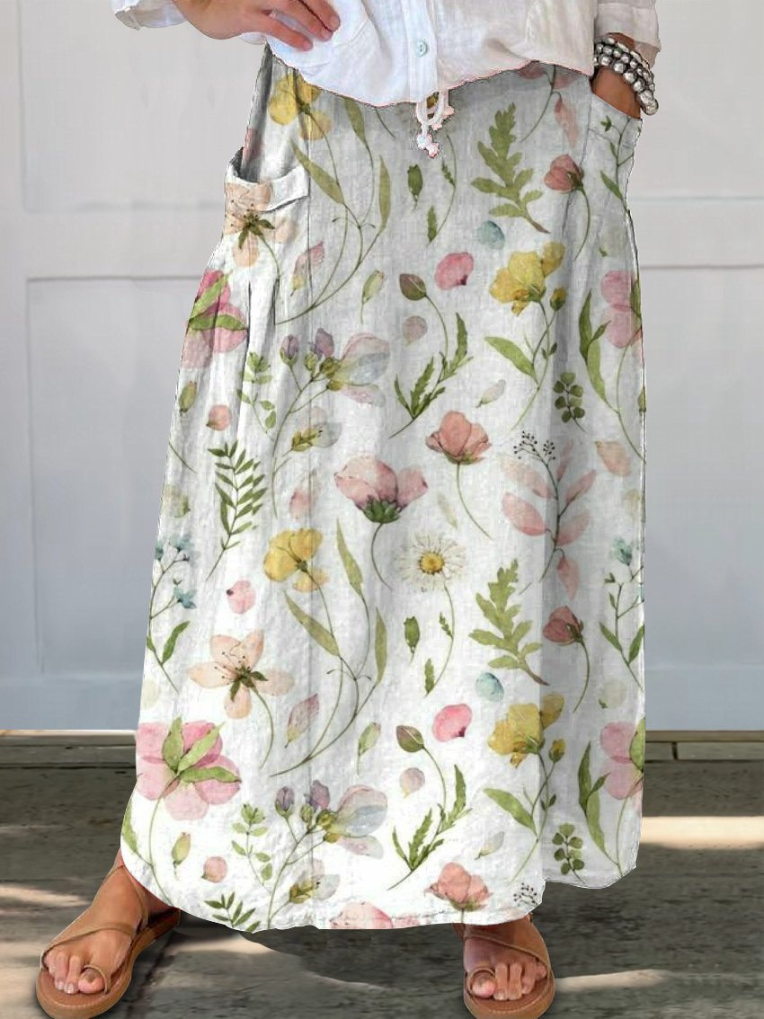 Retro Floral Sophie Laurie Everyday Pocket Skirt