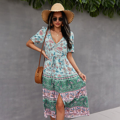 Boho Floral Printed Dress Sophie Laurie Summer Style