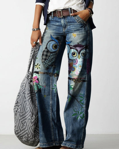 Artistic Floral Wide Leg Pants by Sophie Laurie