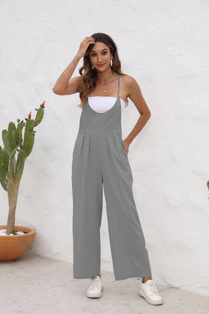 Chic Linen Blend Sophie Laurie Casual Jumpsuit