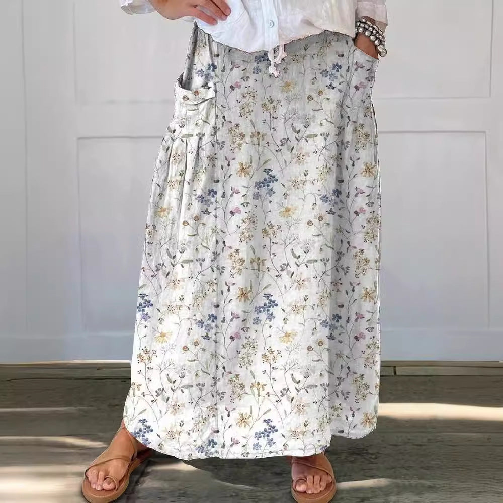Retro Floral Sophie Laurie Everyday Pocket Skirt