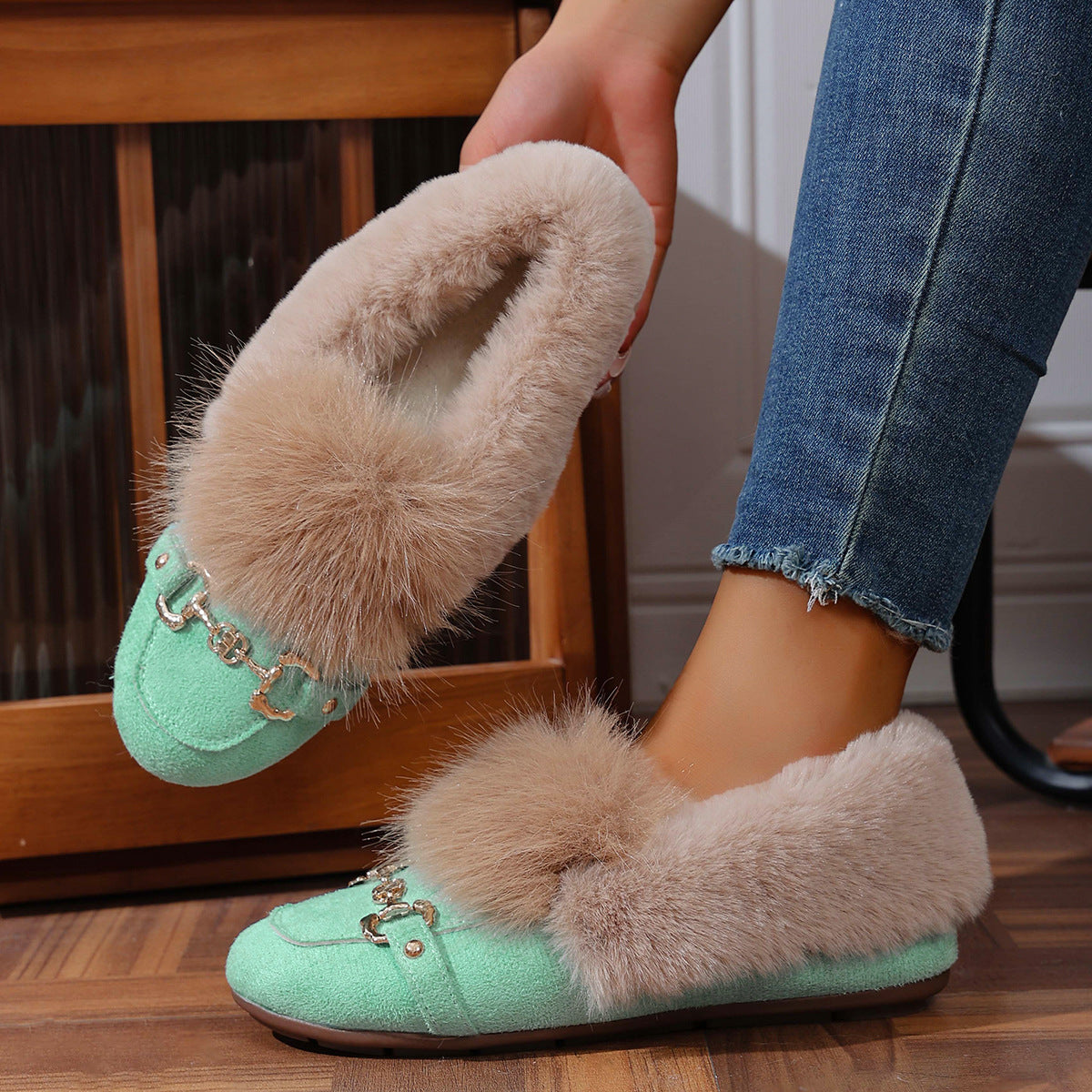 Velvet Plush Loafers by Sophie Laurie