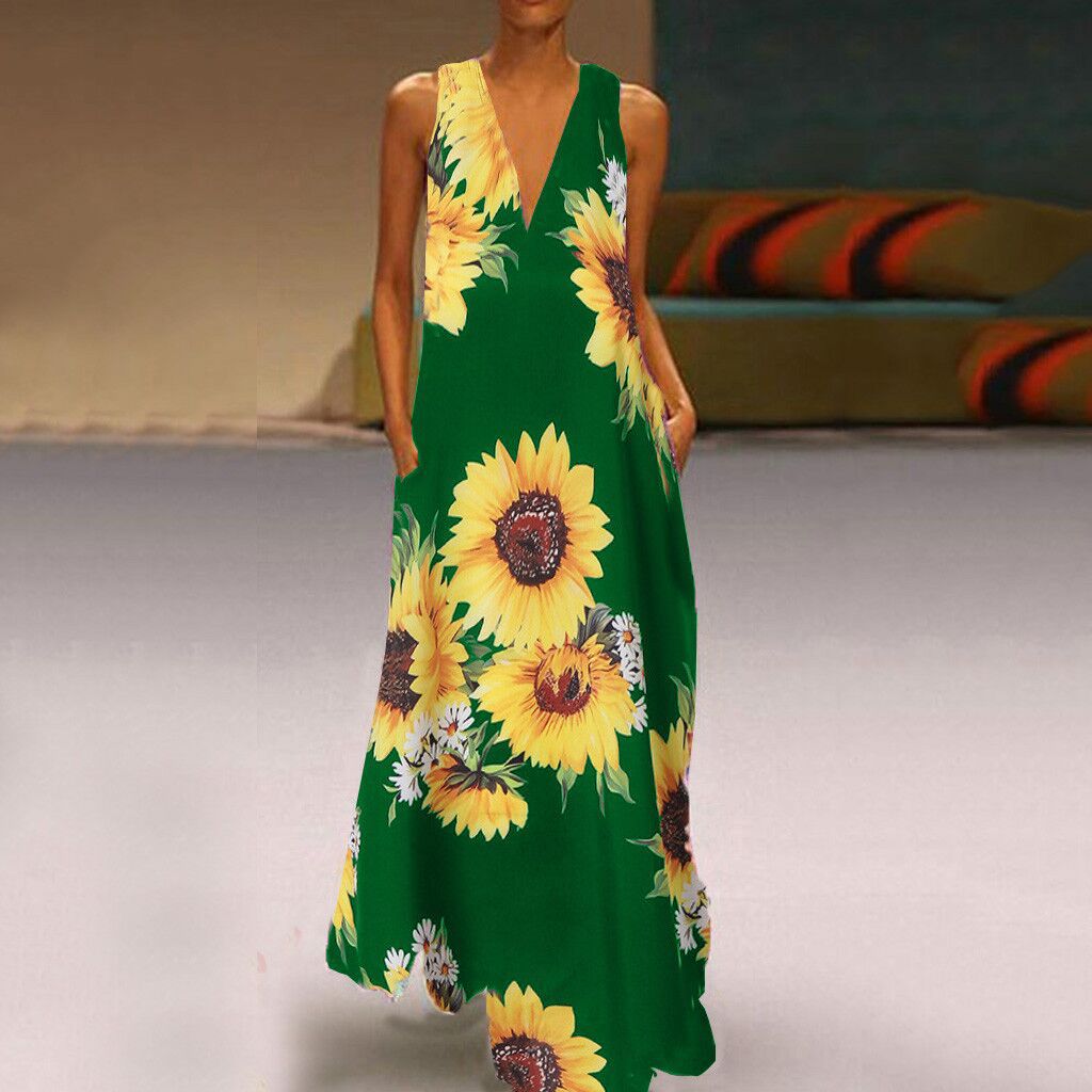 Boho Floral Sophie Laurie Sleeveless Maxi Dress