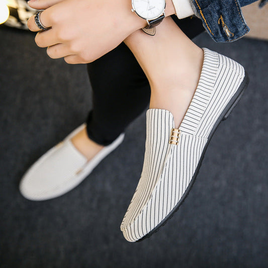 Striped Canvas Loafers Sophie Laurie Men's Shoes