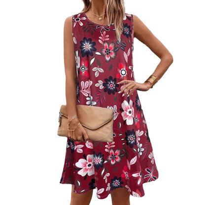 Floral A-Line Sleeveless Dress by Sophie Laurie
